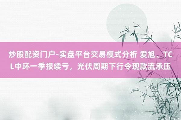 炒股配资门户-实盘平台交易模式分析 爱旭、TCL中环一季报续亏，光伏周期下行令现款流承压