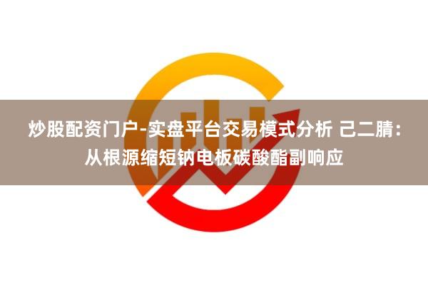 炒股配资门户-实盘平台交易模式分析 己二腈：从根源缩短钠电板碳酸酯副响应